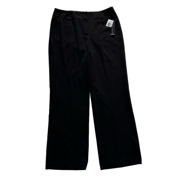 Larry Levine Pants - Larry Levine Pants Black High Rise Straight Leg Office Trousers Size 8 Short NEW